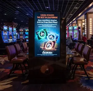 Casino endcap slot machine signage