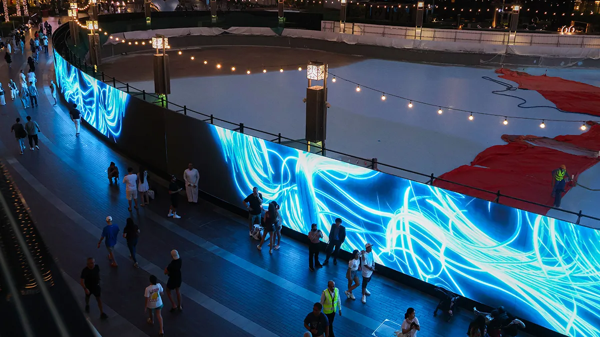440m LED ribbon at Dubai Fountain promenade